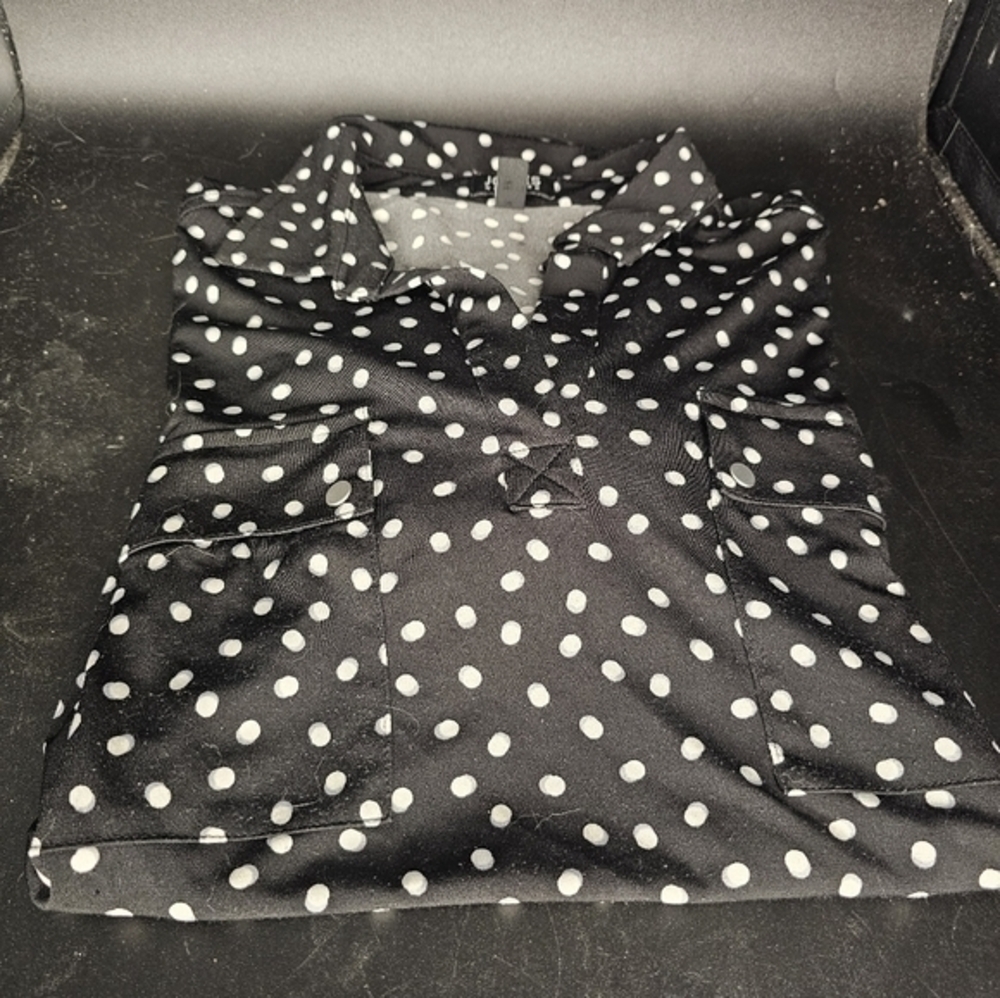 Jones‎ of New York black polka dot blouse